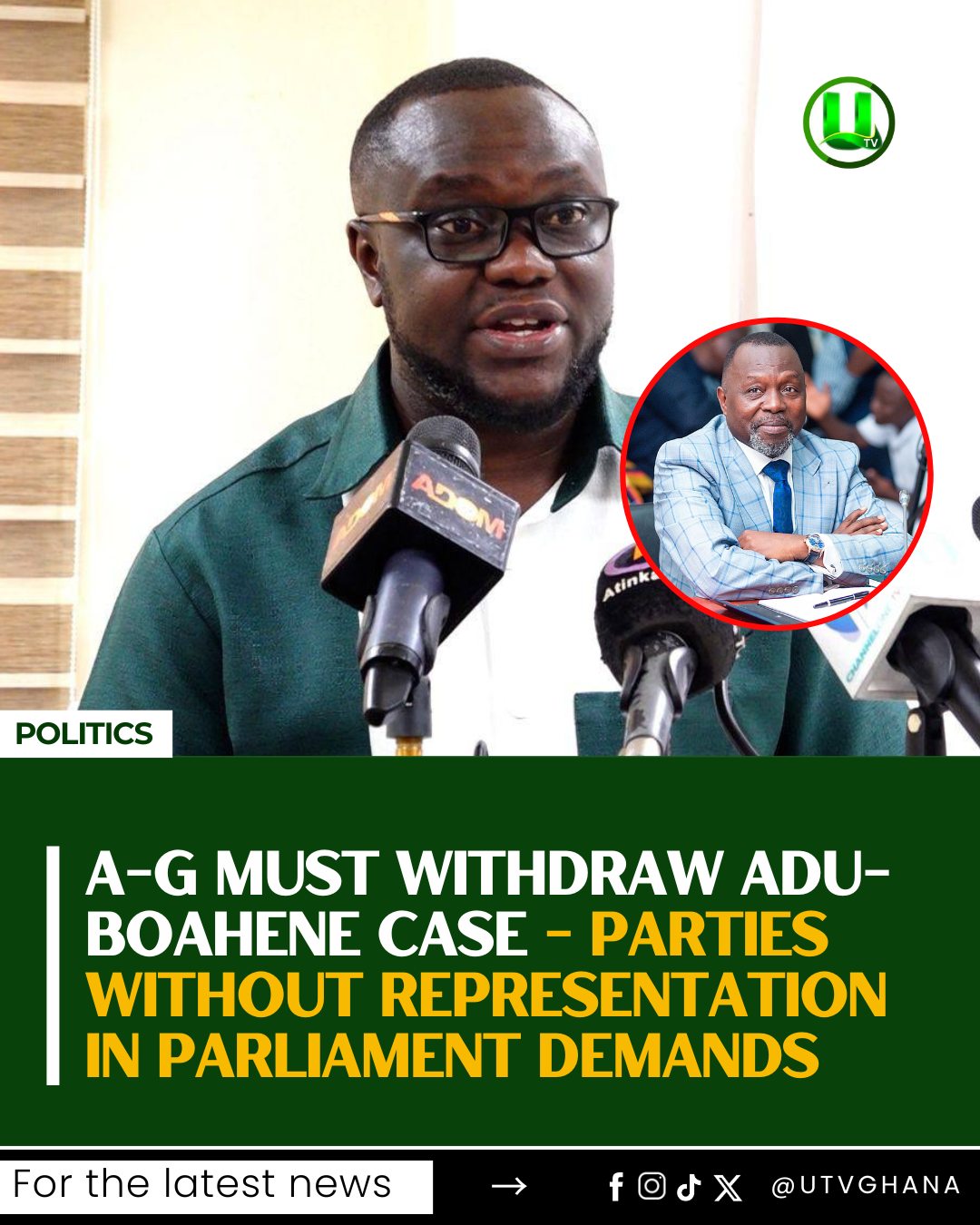 UTV - Parties Without Representation in Parliament (PWREP) have urged ...