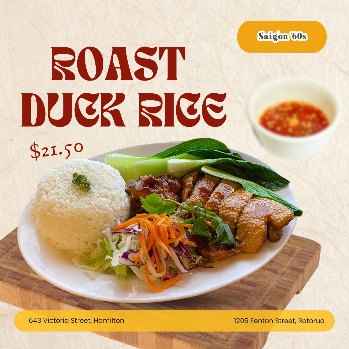 Saigon '60s - Our Roast Duck Rice starts with tender duck,... | Facebook