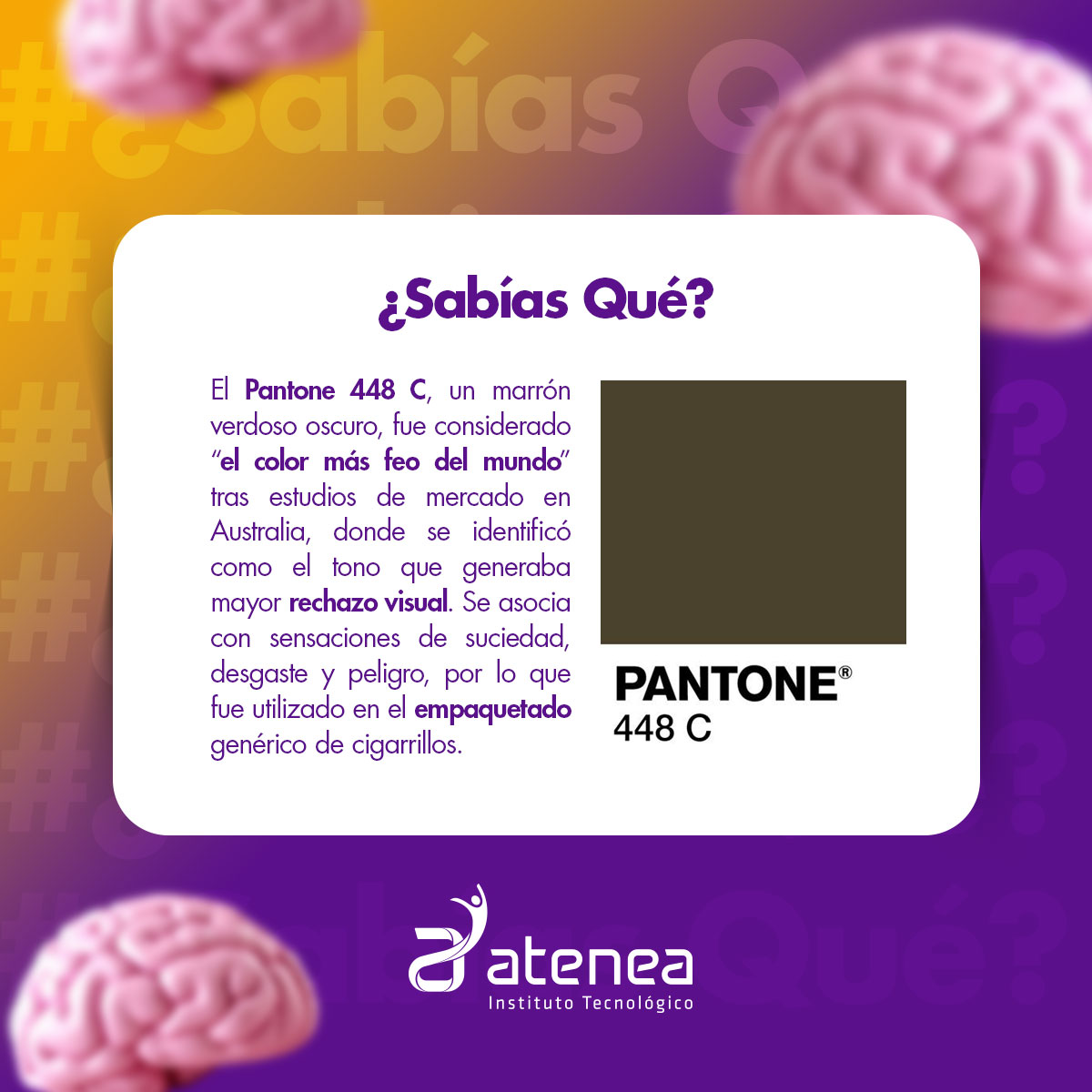 🎨El Pantone 448 C, un marrón verdoso... - Tecnológico Atenea | Facebook