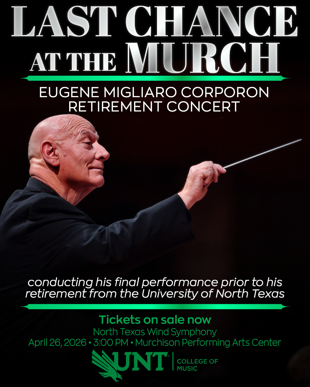 LAST CHANCE AT THE MURCH: EUGENE MIGLIARO CORPORON RETIREMENT