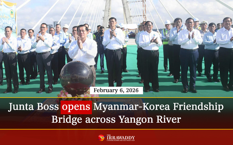 The Irrawaddy - Junta Boss opens Myanmar-Korea Friendship Bridge across ...