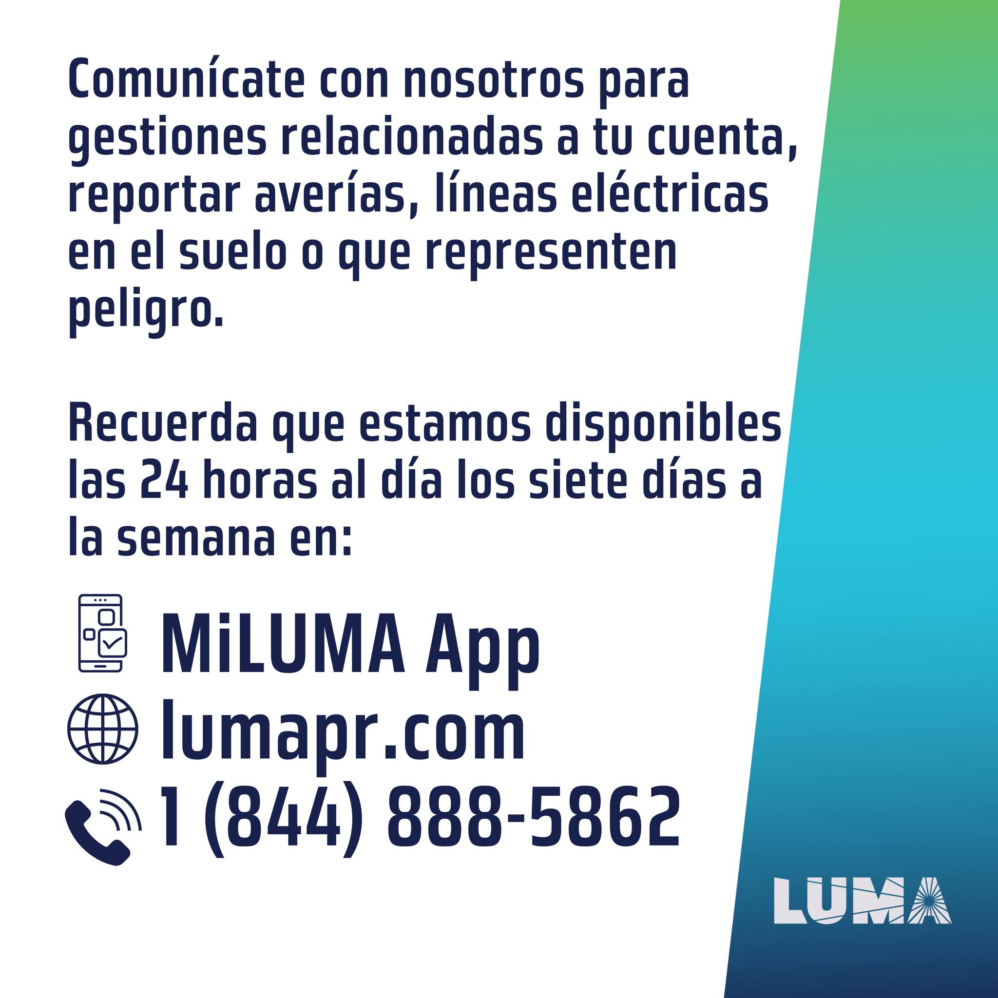 LUMA Energy - Exhortamos a nuestros clientes a llamar al... | Facebook