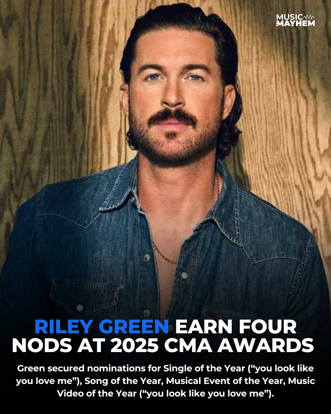 Music Mayhem - Riley Green earned four CMA nods this year... | Facebook
