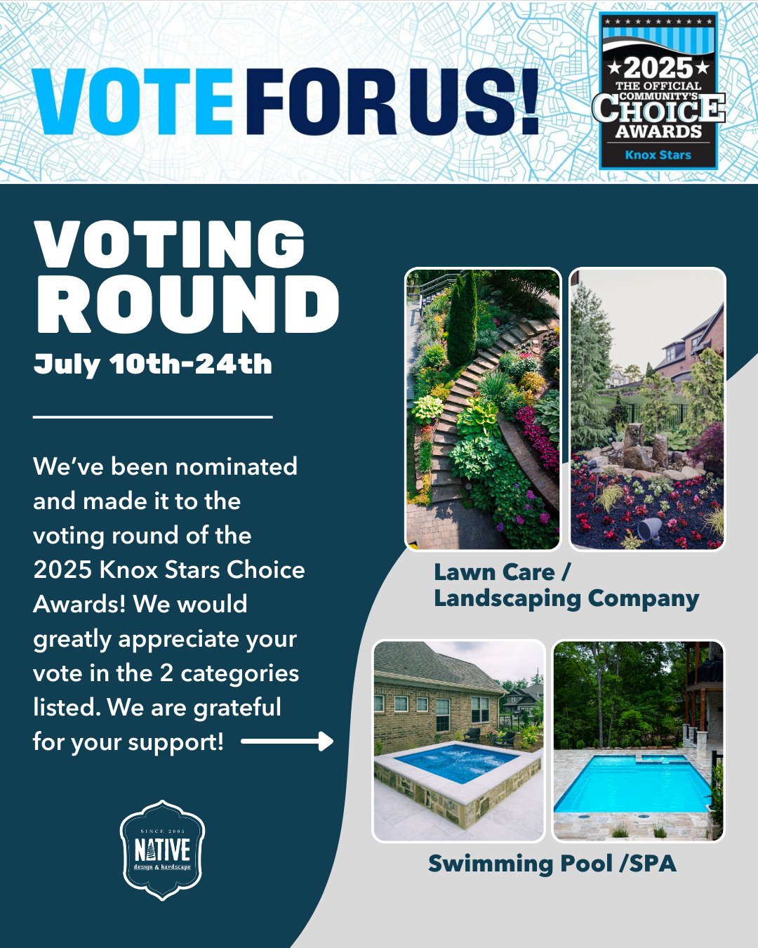 🌟 The voting round is... - Native Design & Hardscape LLC | Facebook