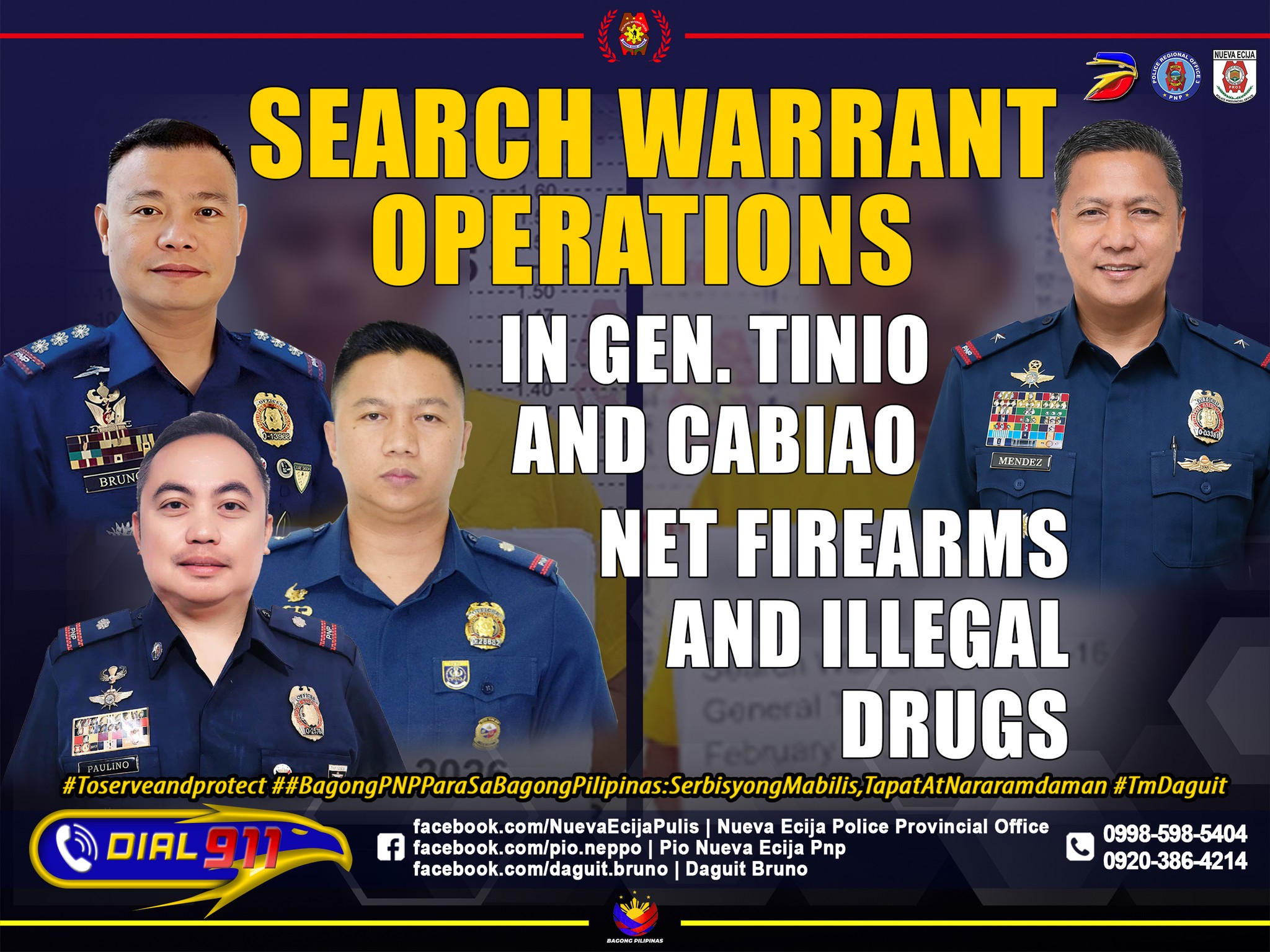 Nueva - SEARCH WARRANT OPERATIONS IN GEN. TINIO AND CABIAO NET FIREARMS ...