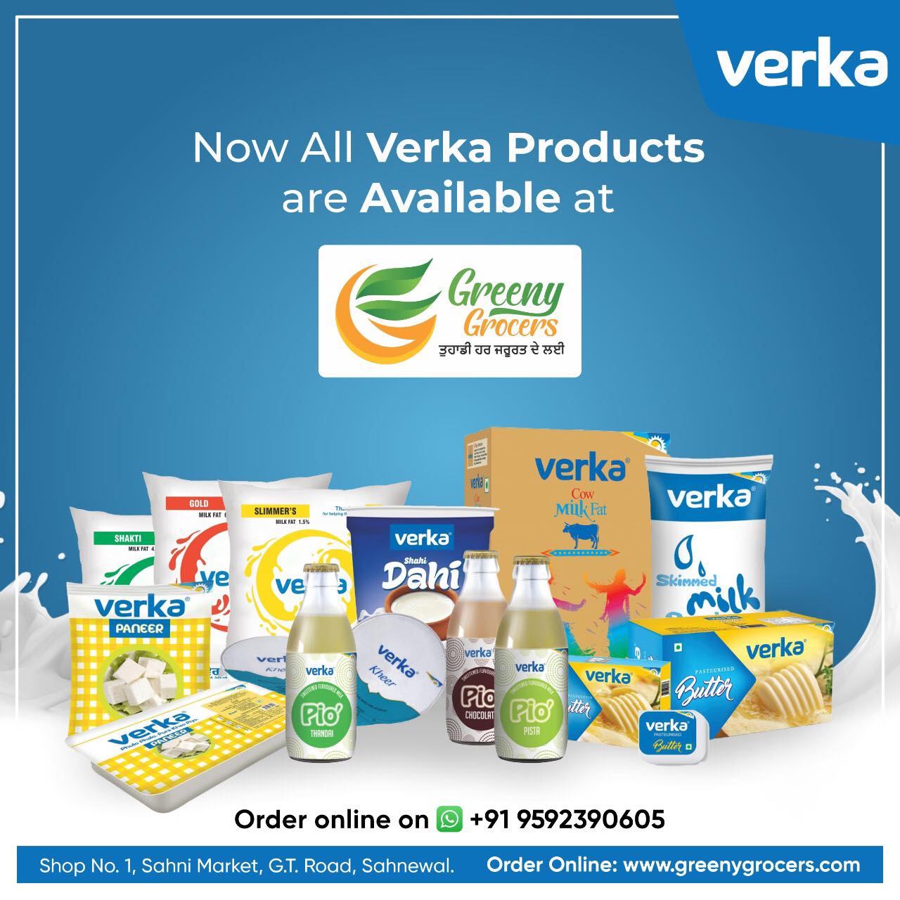 Greeny Grocers Now All Verka Product S Are Available Order On Phone Whatsapp Or Visit Us At Shop No 1 Sahni Market G T Road Sahnewal Greenygrocers Greenygrocersgrocerystore Greenygrocerssahnewal Greenygrocersdepartmentalstore