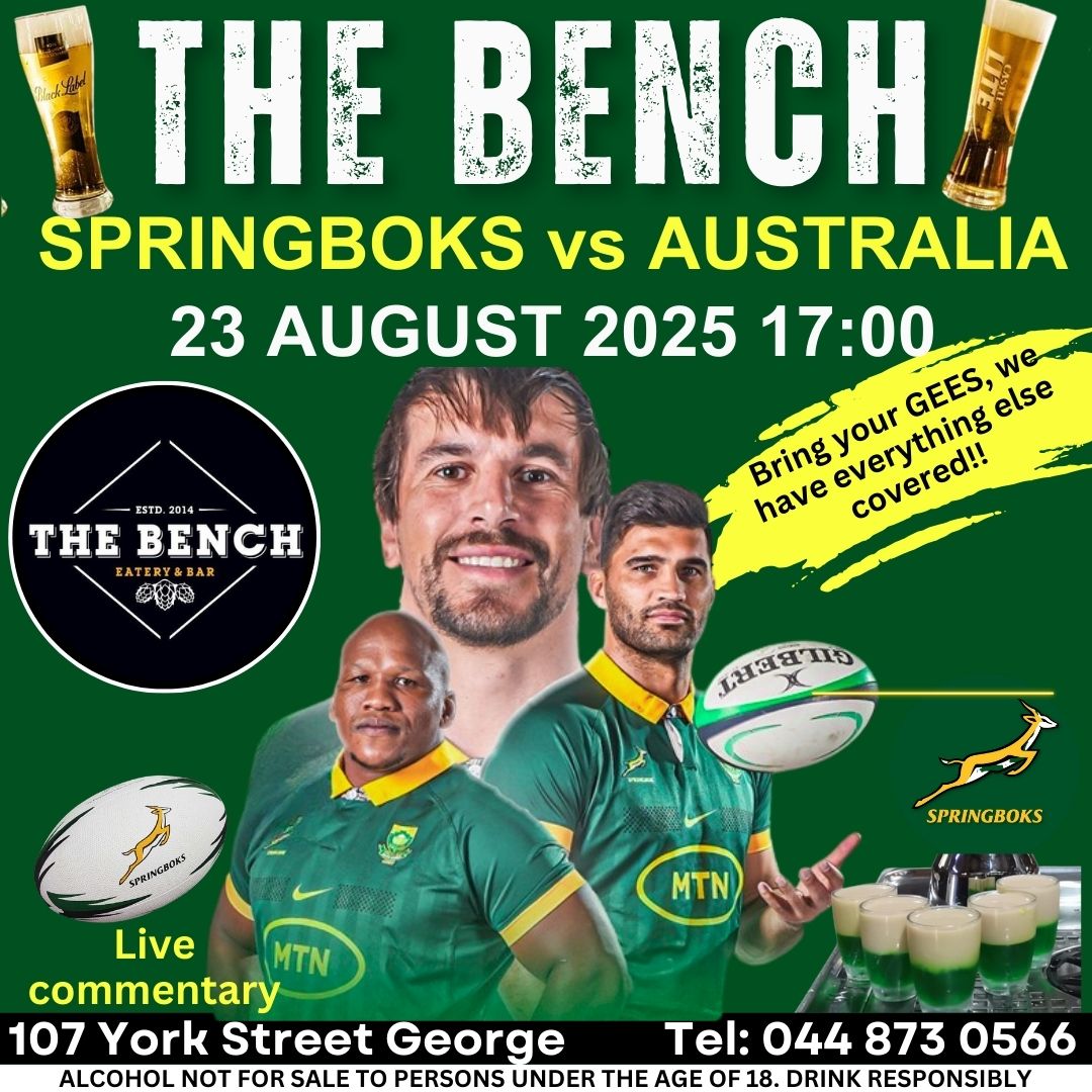 🏉 Springboks vs Australia – LIVE... - The Bench Eatery & Bar | Facebook
