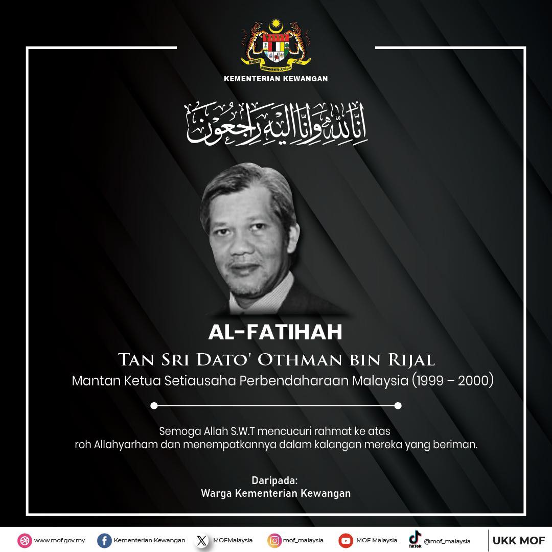 Al-Fatihah. Salam takziah... - Kementerian Kewangan | Facebook