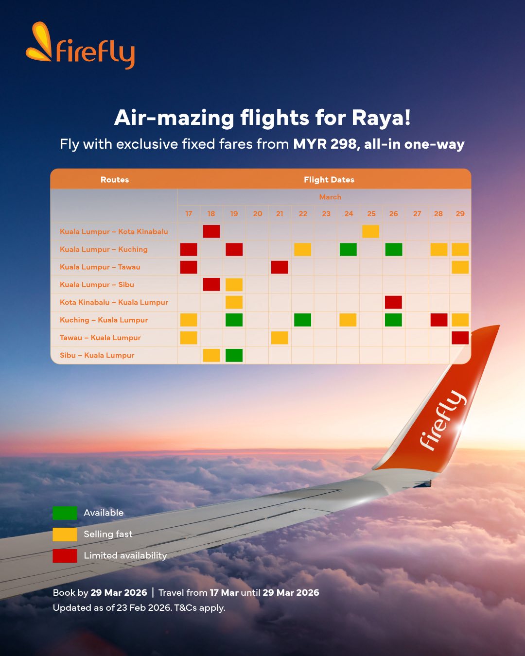 23 February 2026: Latest update on our... - Firefly Airlines | Facebook