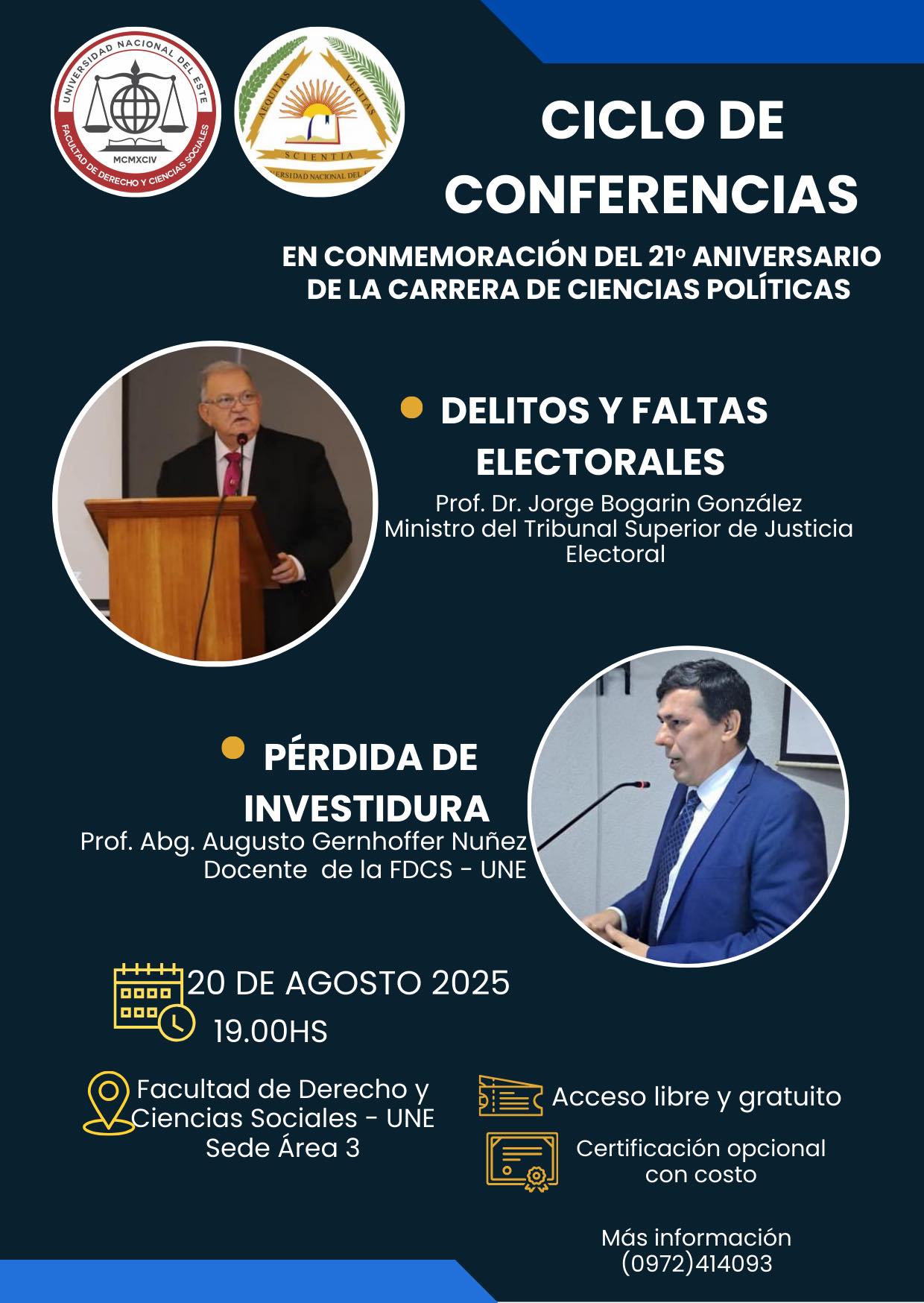 📢 Ciclo de Conferencias – 21º Aniversario de la Carrera de Ciencias ...