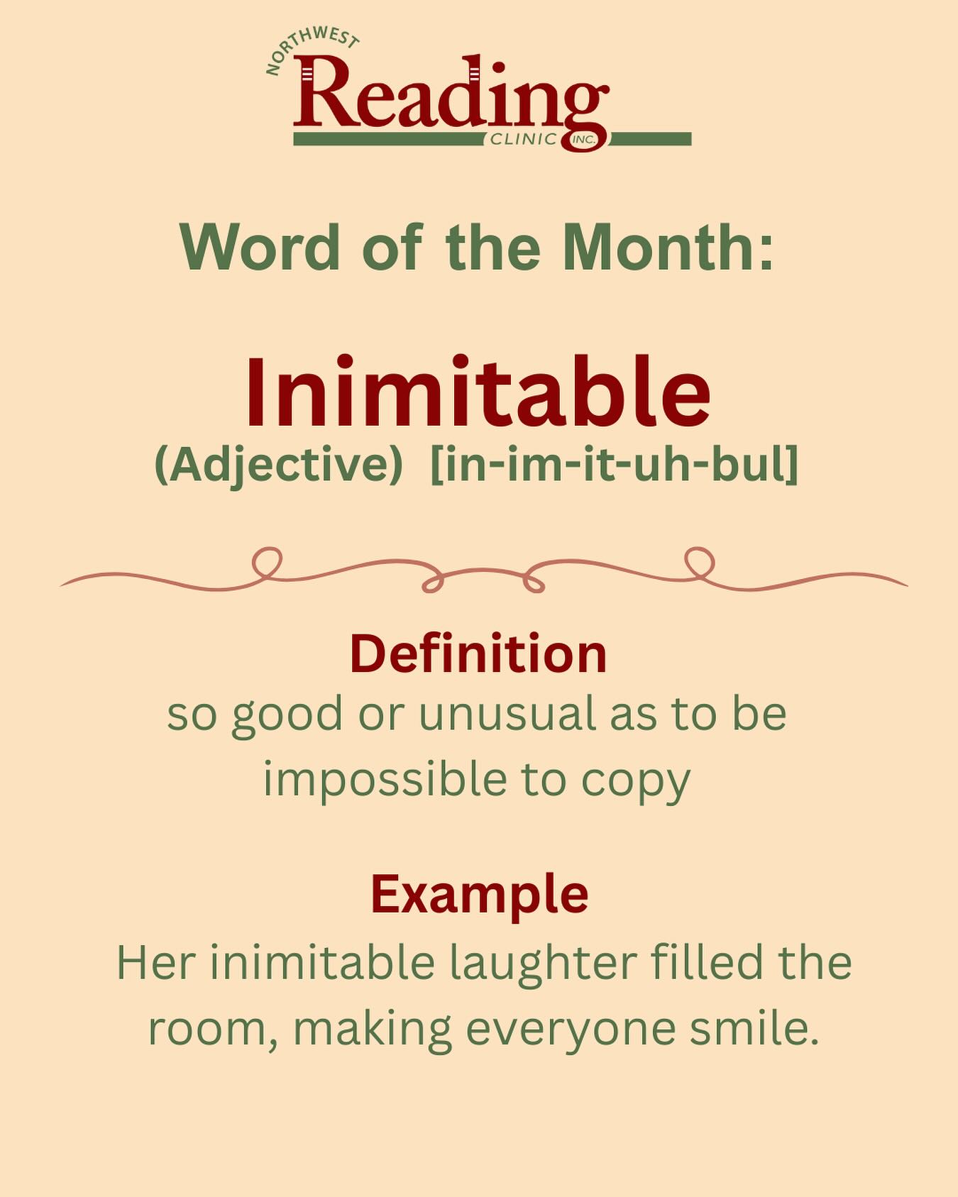 Word of the Month... - Northwest Reading Clinic, Inc. | Facebook