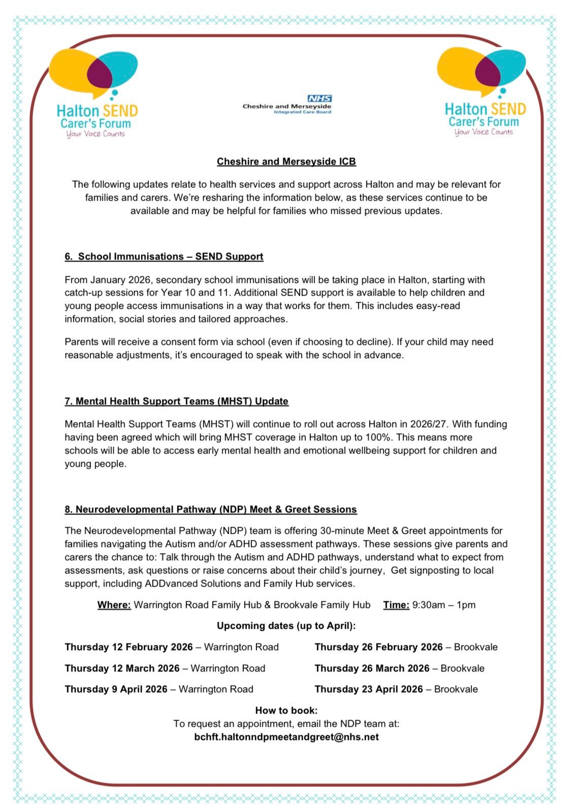 Halton SEND Parent Carers Forum | Widnes