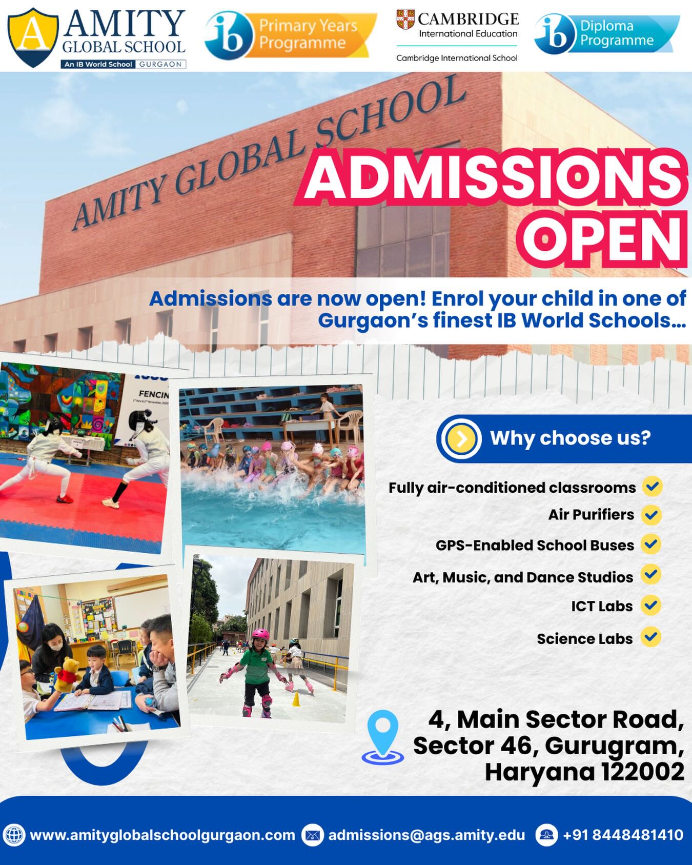 Amity - Admissions are now open at Amity Global School, Gurgaon. An IB ...