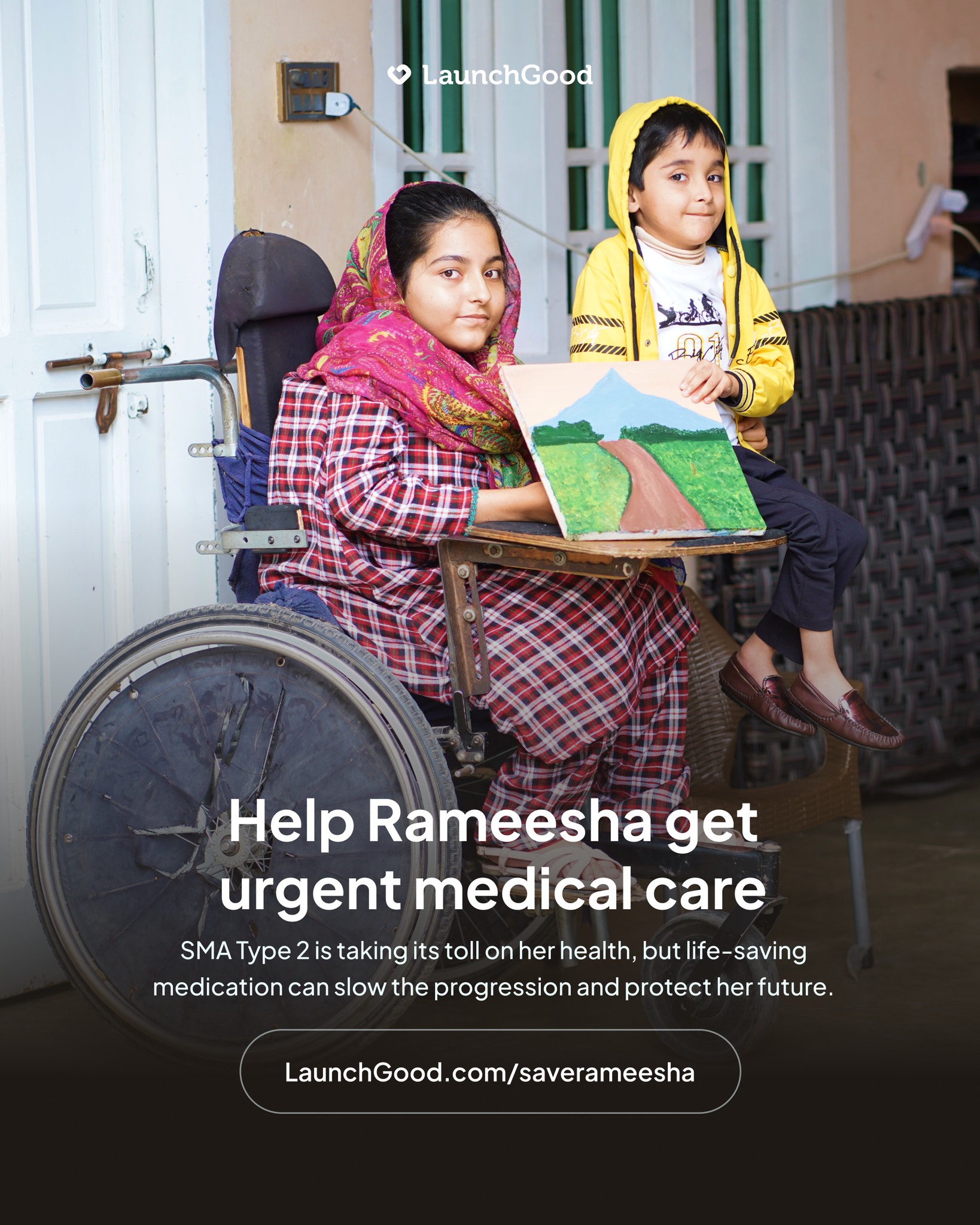 LaunchGood - Rameesha is living with SMA Type 2, a rare genetic ...