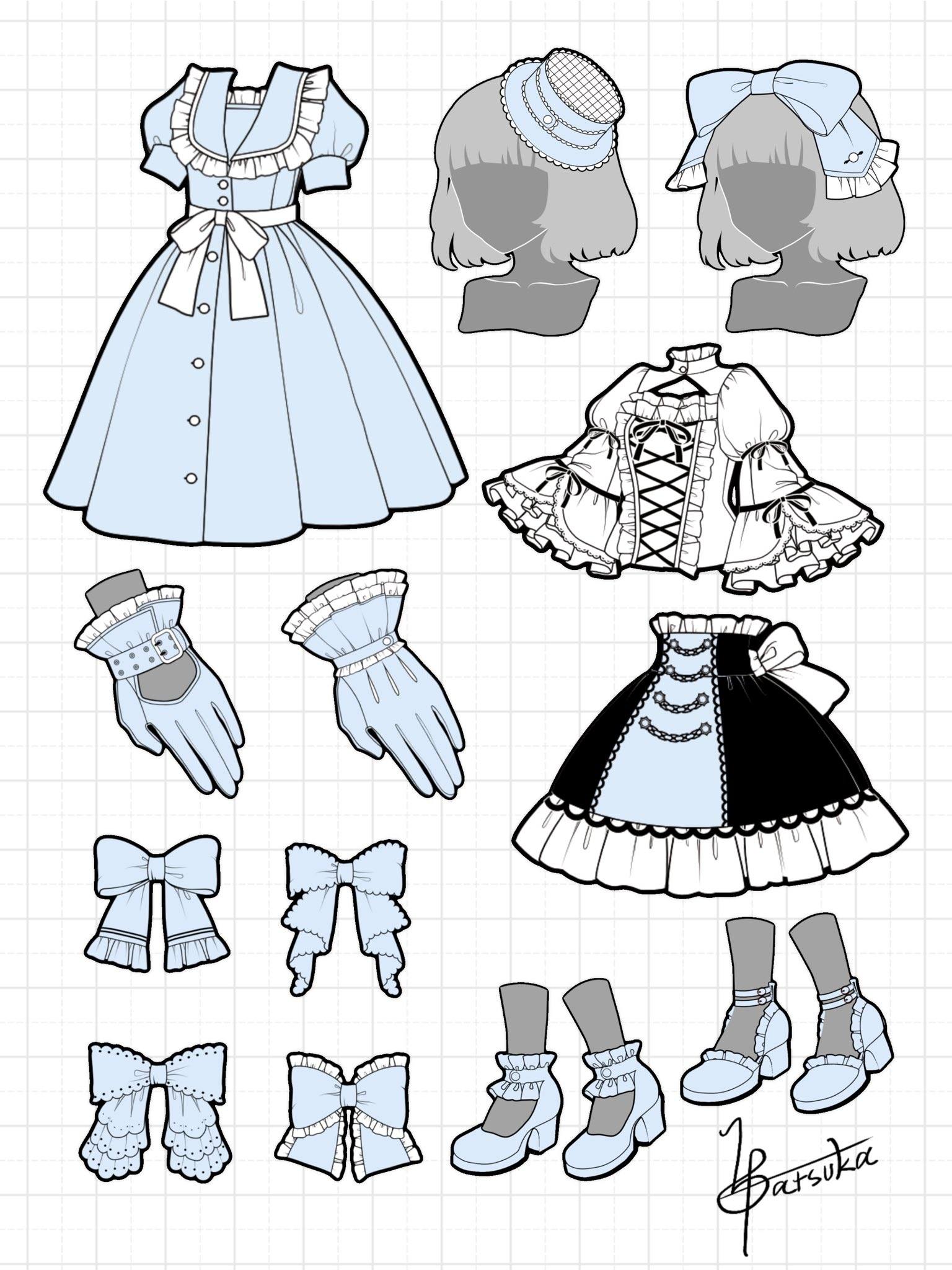 cute dress reference stylish Dresses / Vestidos detallados ✍️✍️ From hatsuka5525 on twitter X Denim Halter Mini Dress whitemaxi Colour:Eucalyptus Kawaii fashion