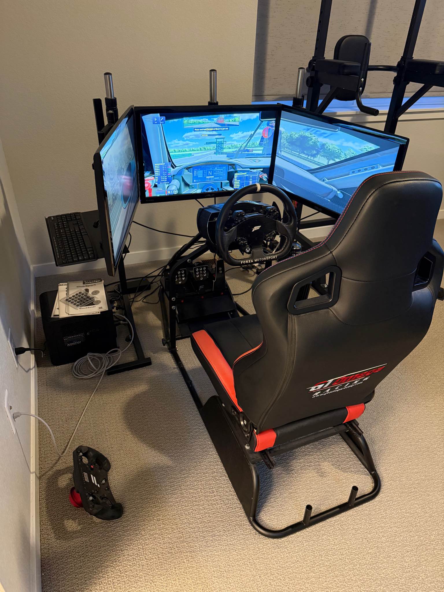 Fanatec GT Omega Sim Racing Rig Triple Monitors PC - Desktop Computers ...