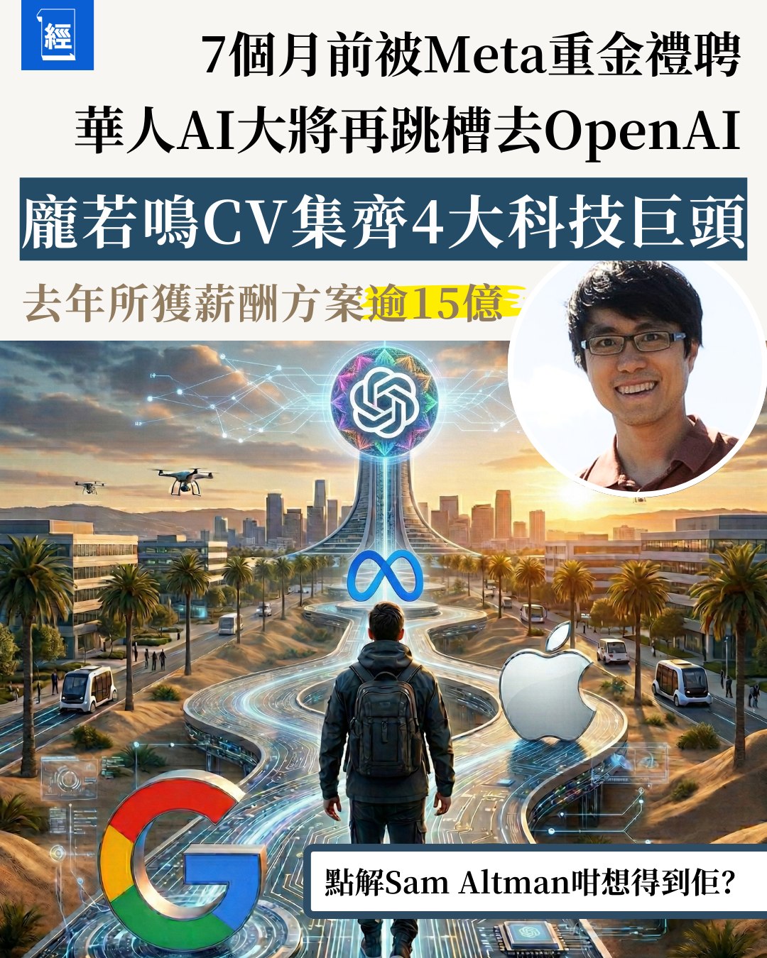 經濟一週 - 即睇全文：https://www.edigest.hk/1991264/ 矽谷的人才爭奪戰持續！OpenAI 已成功將 Meta ...