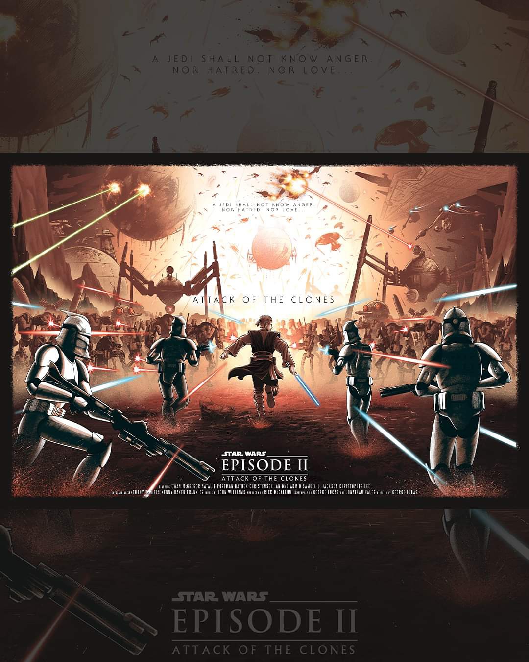 Poster Star Wars Episode 2 - Attack Of The Clones Affiche Cinéma Haute Qualité