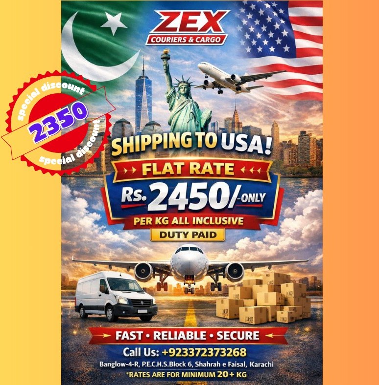 Zex International courier service. | Karachi