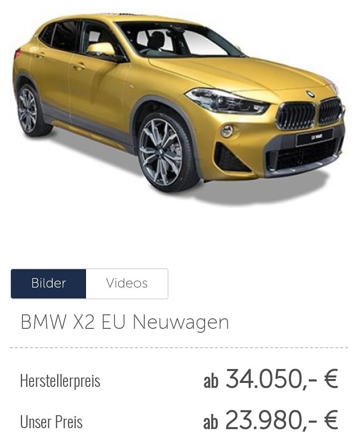 Bmw X2 Basismodell Mit Bis Zu 33 Rabatt Eu Neuwagen Knott