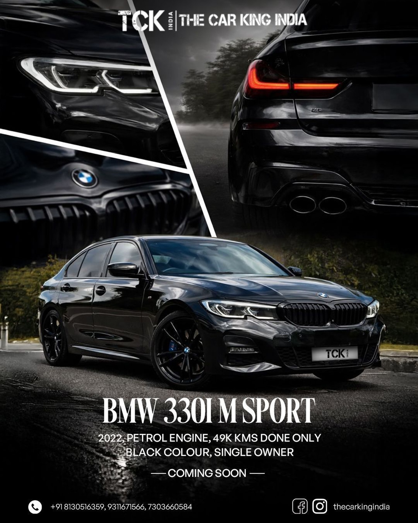 Pure performance. Bold presence. This BMW 330i M Sport in black is