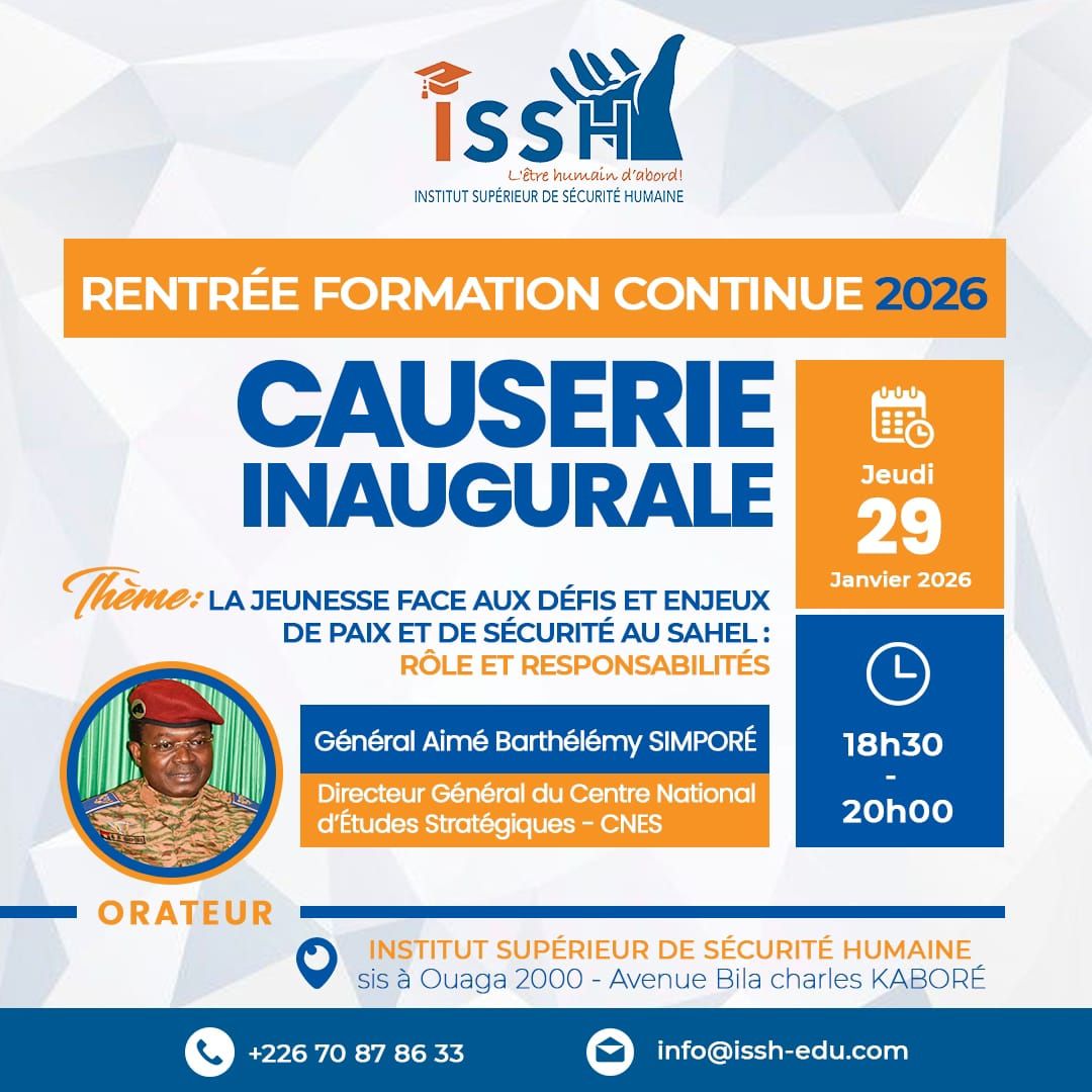 ISSH - Rentrée de la Formation Continue 2026 : Causerie avec le Général ...