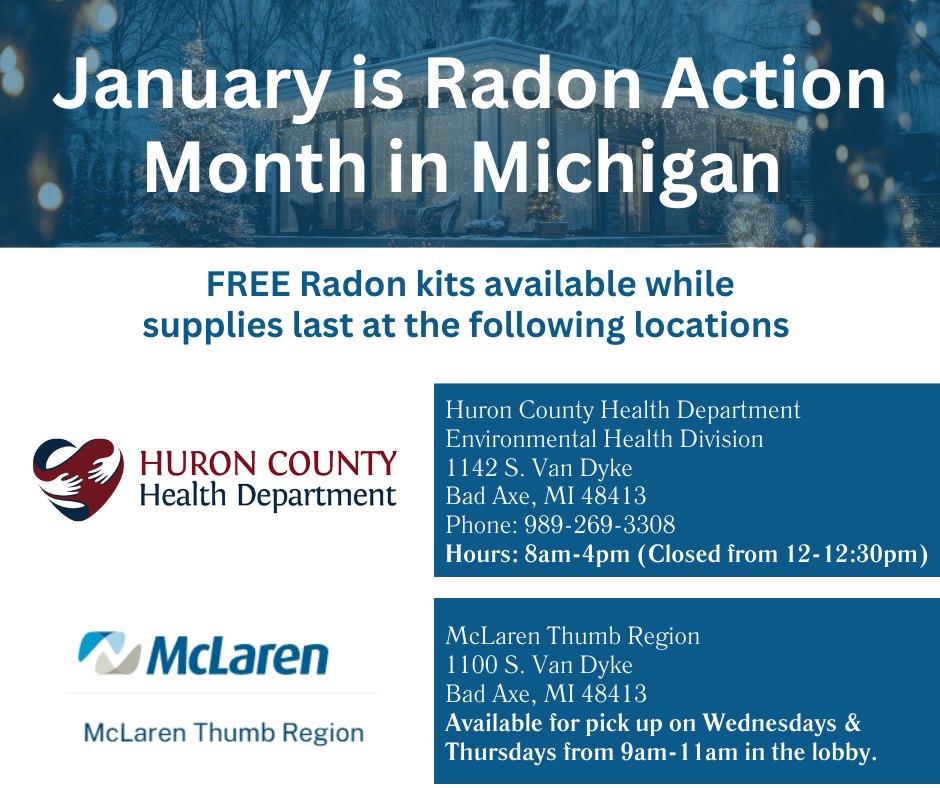 Huron - 📣PRESS RELEASE: JANUARY 7, 2026 January is Radon Action Month ...