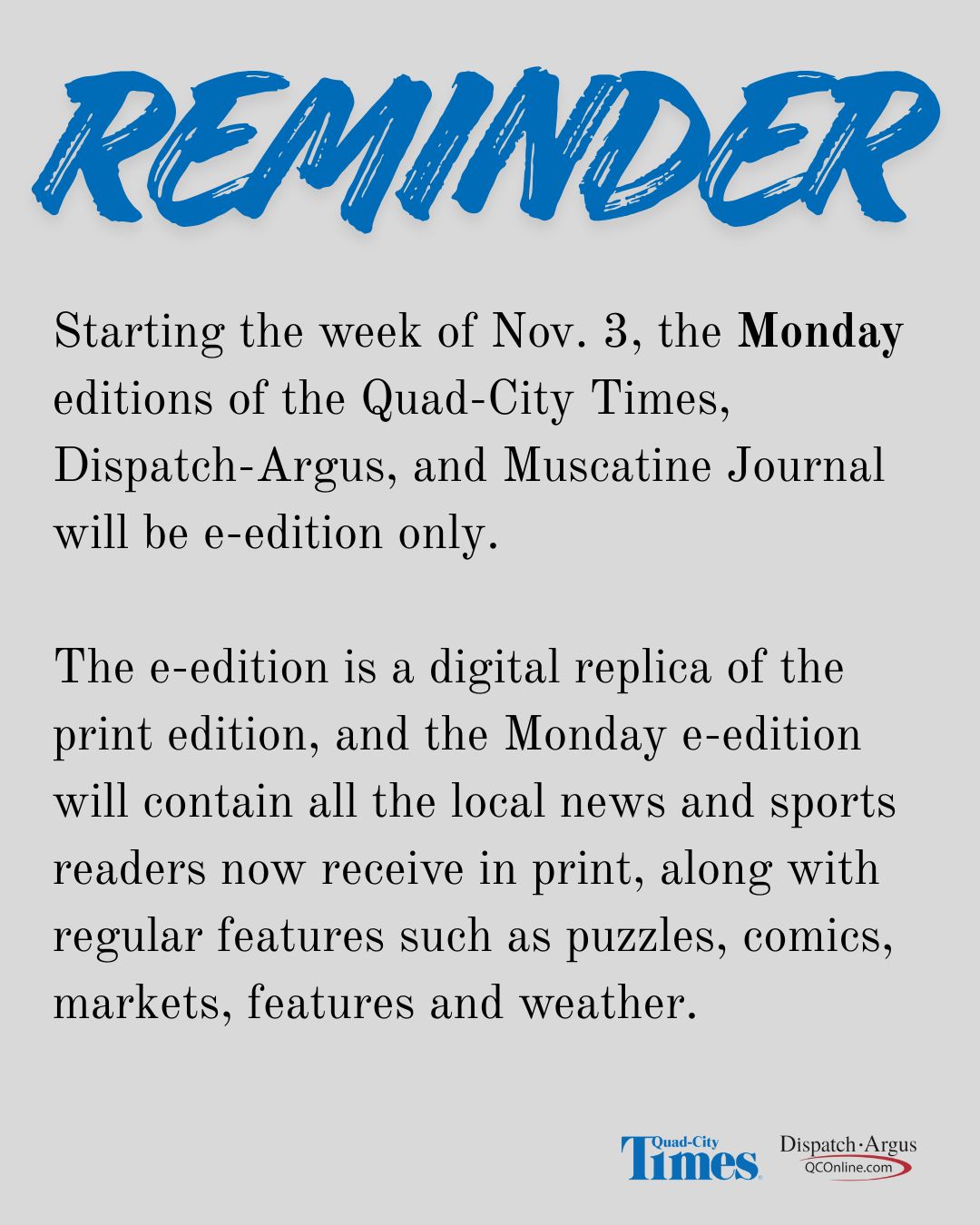Muscatine - The Quad-City Times and Dispatch-Argus will produce a ...