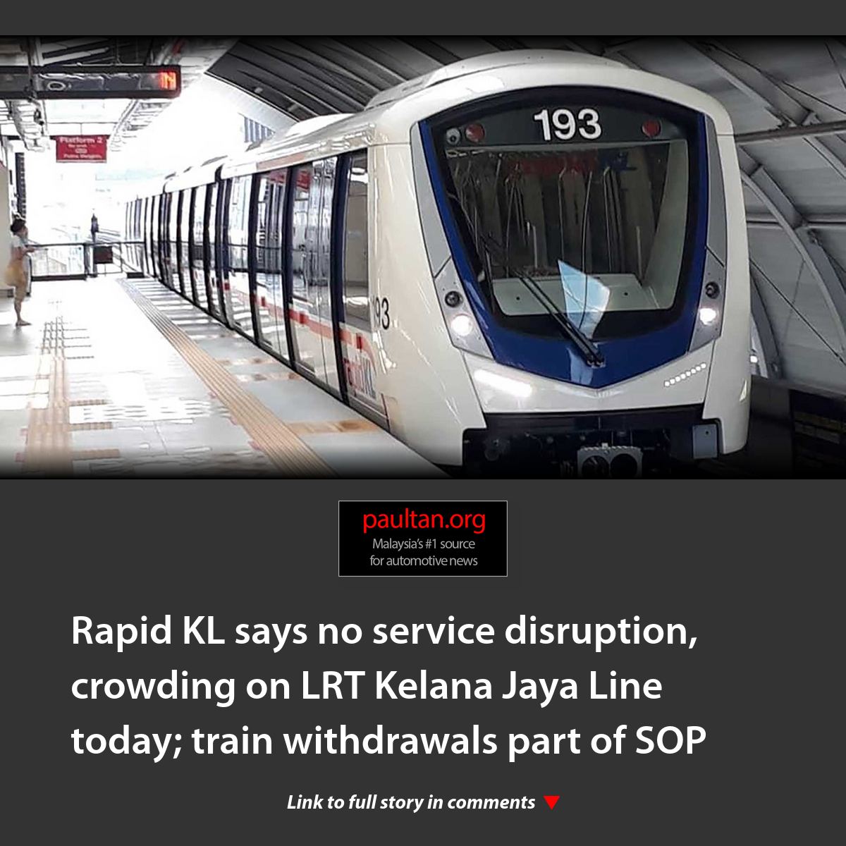 Paul - Rapid Rail says that there's no service disruption or crowding ...