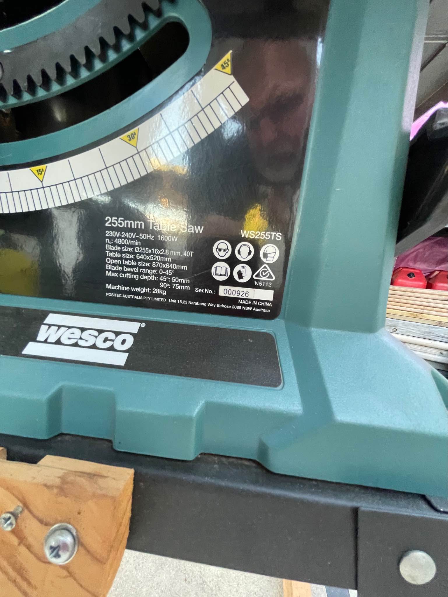 Wesco 255mm bench saw - Saws & Blades - Boyne Island, Queensland ...