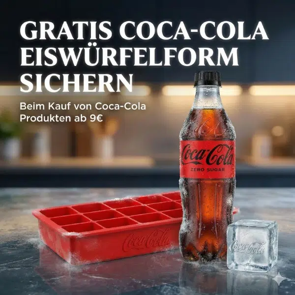 🧊 Gratis Eiswürfelform von Coca-Cola sichern! ▻ https://go.kostenlos.de/ coca-cola-sammelaktion-2/ Jetzt für 9€ Coca-Cola Produkte kaufen und die coole Eiswürfelform gratis nach Hause bekommen. Zusätzlich können tolle Einkaufsgutscheine oder