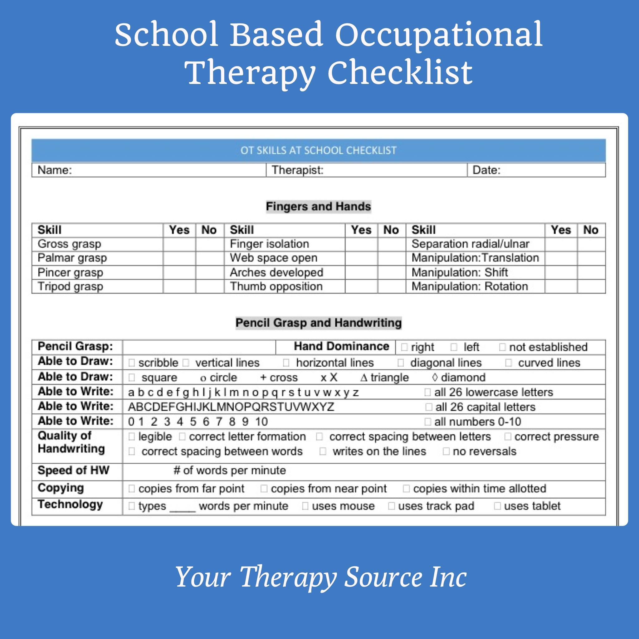 📝 **School-Based Occupational... - Your Therapy Source | Facebook
