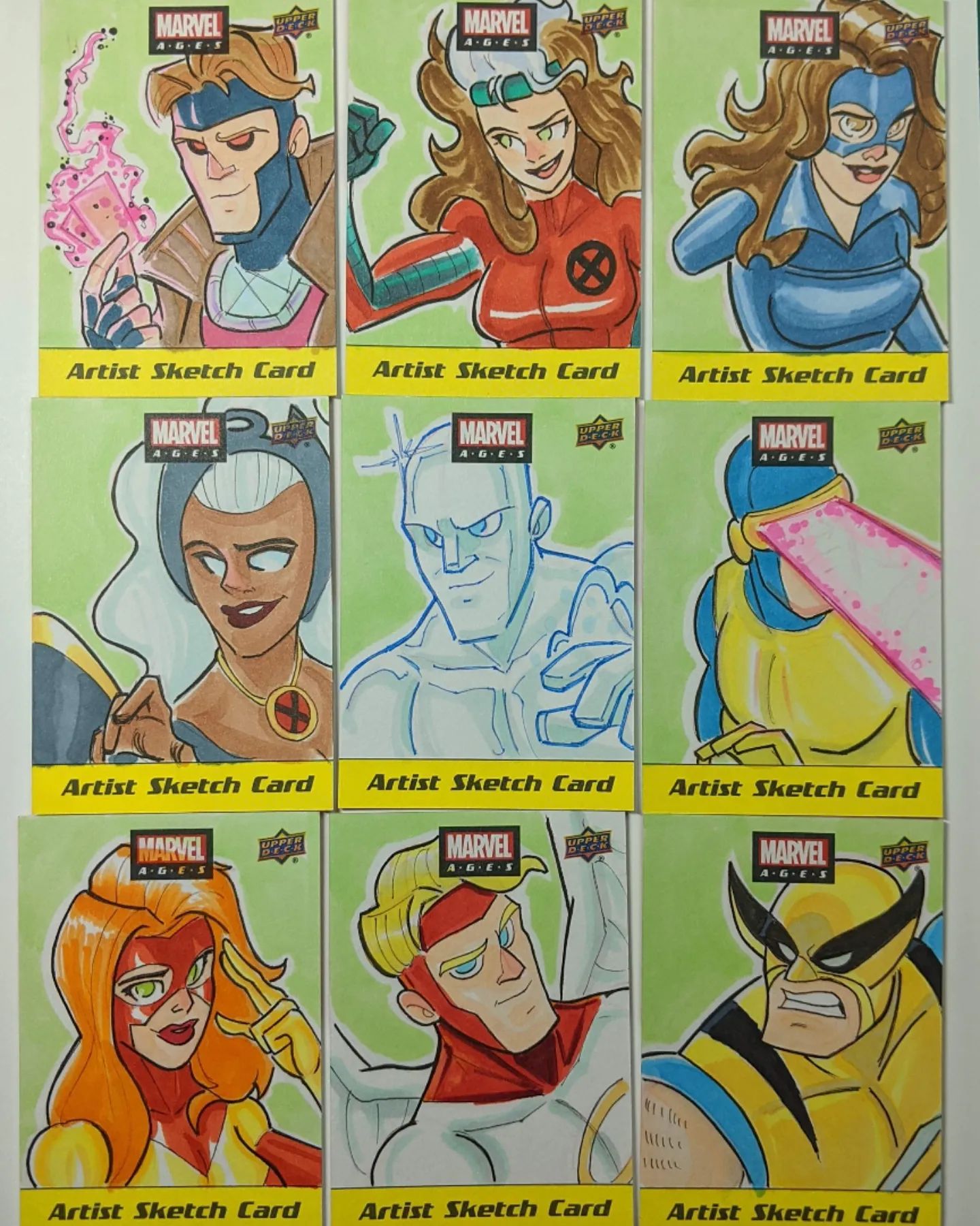 2017 Upper Deck Marvel Premier X-Men quad panel sketch card