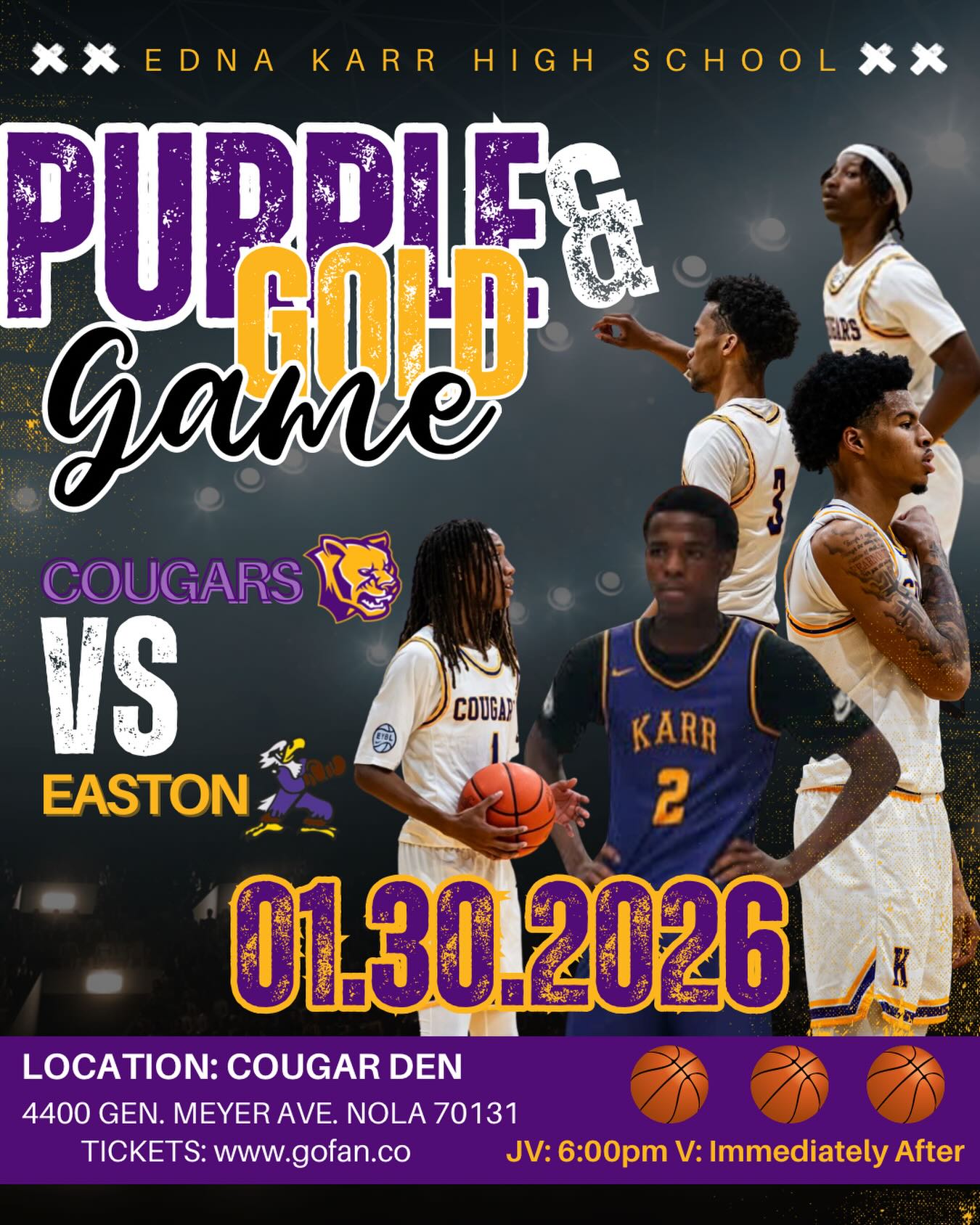  バスケットボール COUGARS PURPLE & GOLD GAME DAY 💜💛🏀 Cougar Den is the place to be! Edna