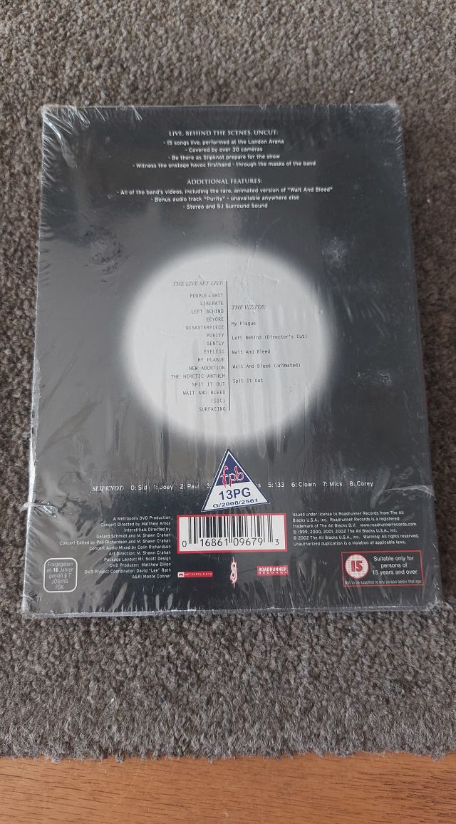 Slipknot-DisasterPieces DVD for sale sealed. The two-disc set