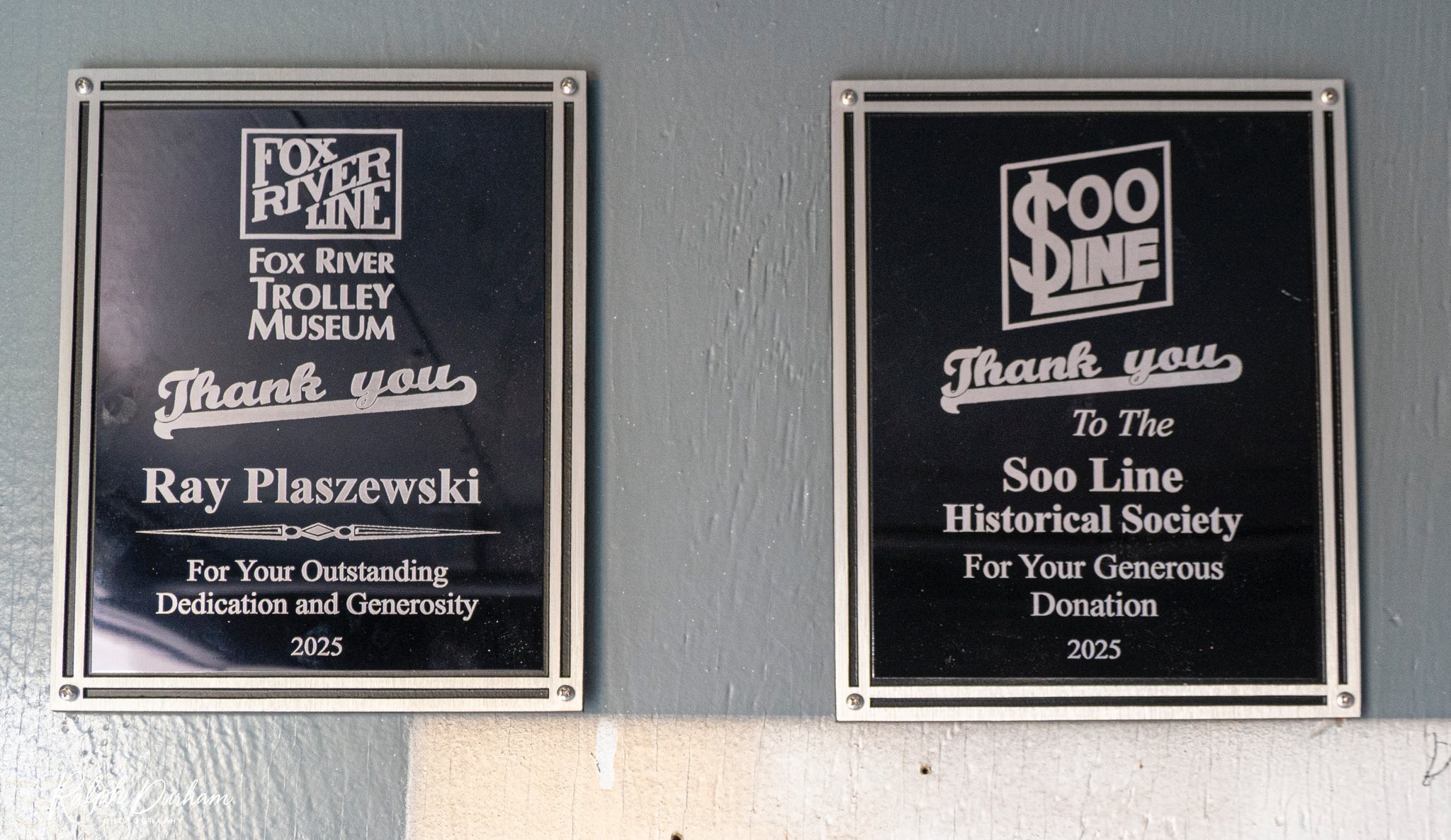 Fox - Inside SOO 117, two dedication plaques honor Ray Plaszewski for ...