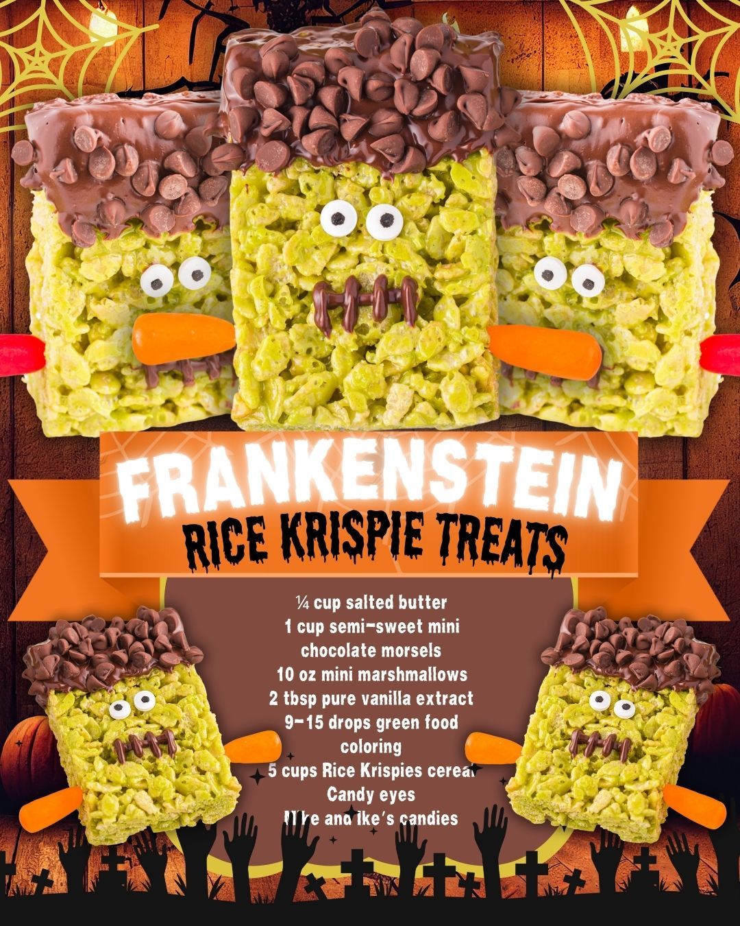 Princess - FRANKENSTEIN RICE KRISPIE TREATS! Recipe: https ...