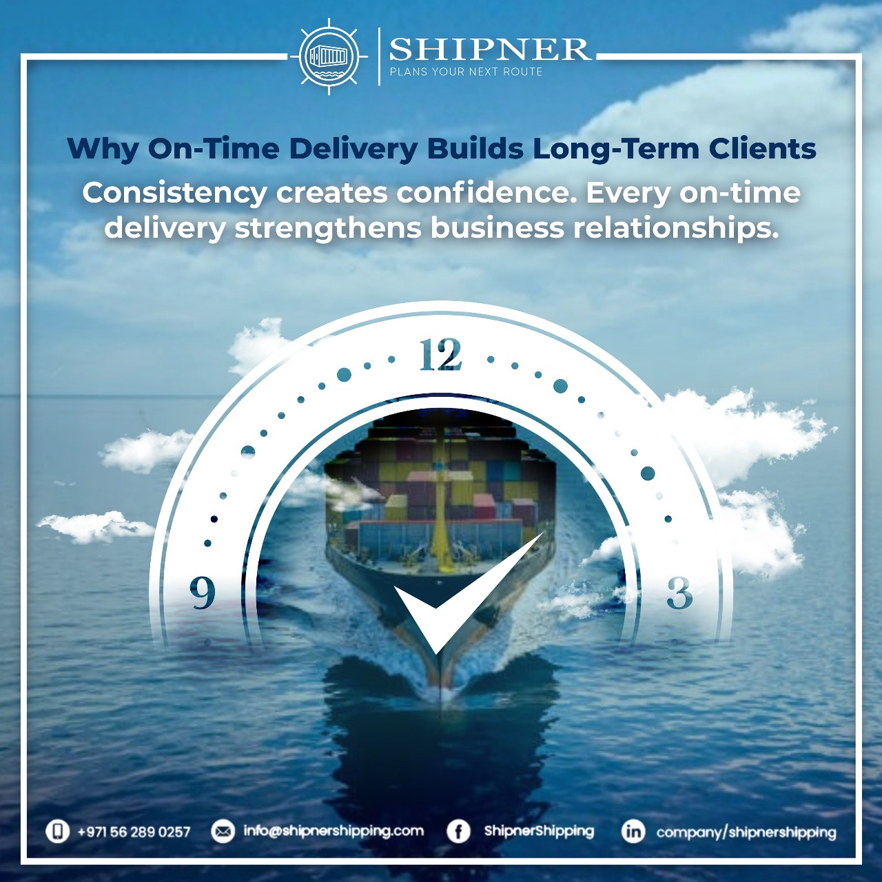 ⏰ Why On-Time Delivery Builds Long-Term... - Shipner Shipping | Facebook
