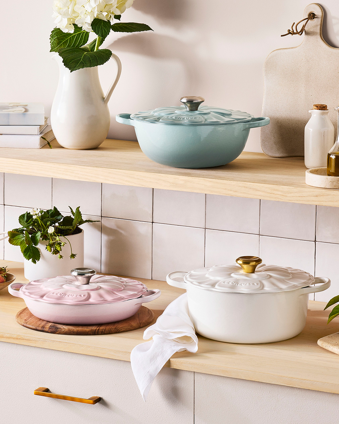 A kitchen in full bloom. 🌸 The Le Creuset Petal Collection brings