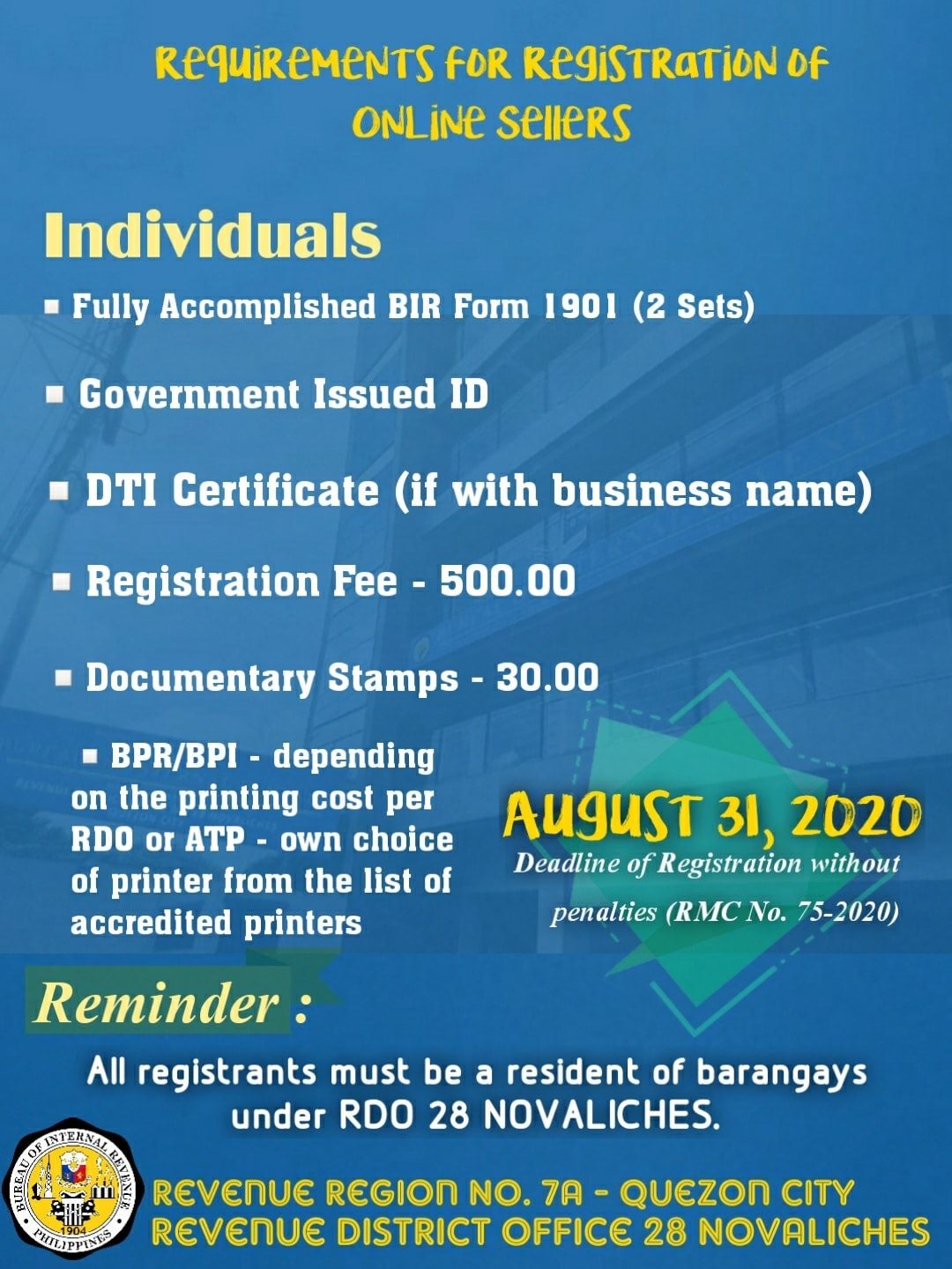 BIR Revenue... - BIR Revenue District Office 028 - Novaliches