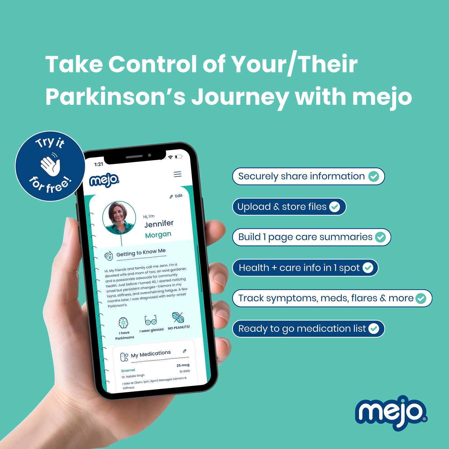 mejo - Living with Parkinson’s means managing an... | Facebook