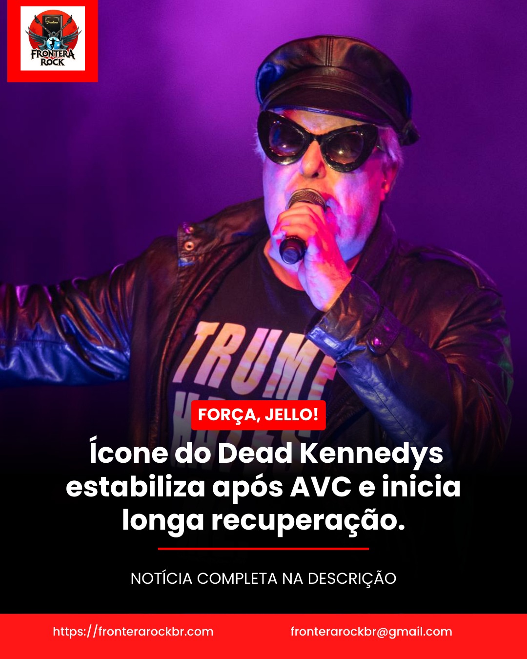Força, Jello! Ícone do Punk Rock estabiliza após AVC e inicia