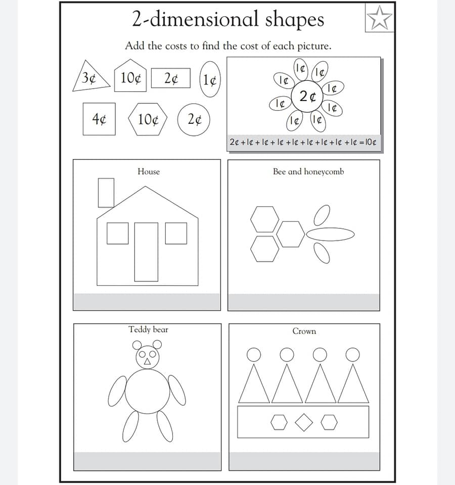 Adding up shapes Each... - KIDS Activities and Worksheets | Facebook