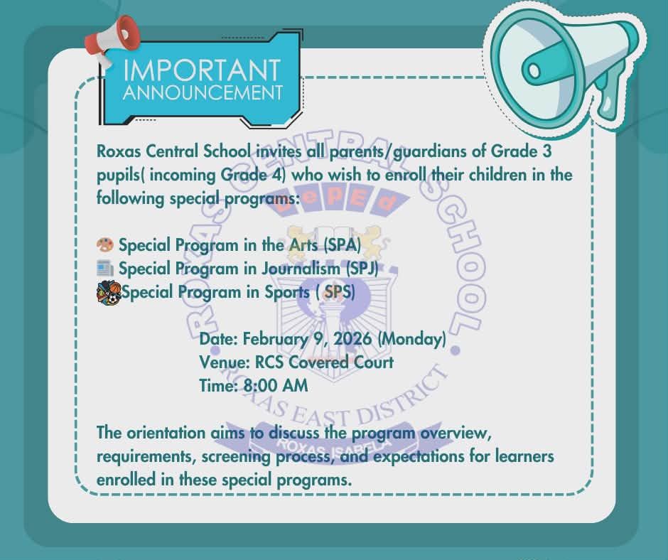FYI - Roxas Central School | Facebook