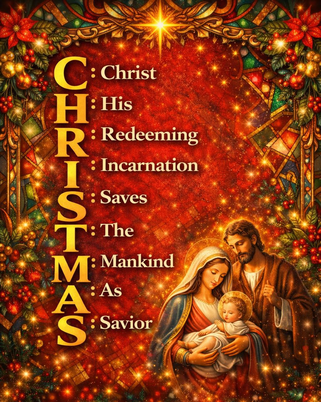 The Divine - CHRISTMAS C : Christ H : His R : Redeeming I : Incarnation ...