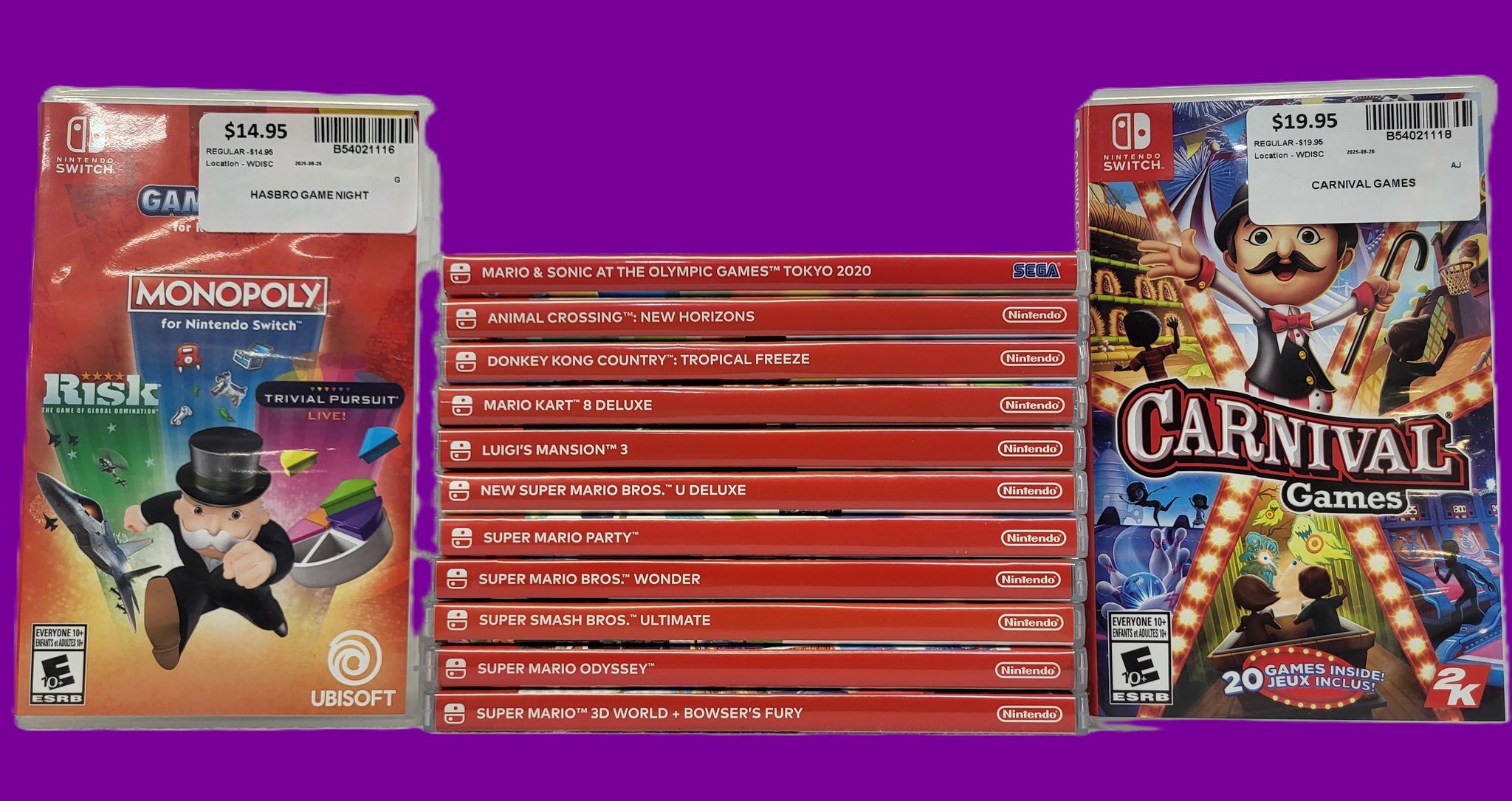 Nintendo Switch games sale at local store