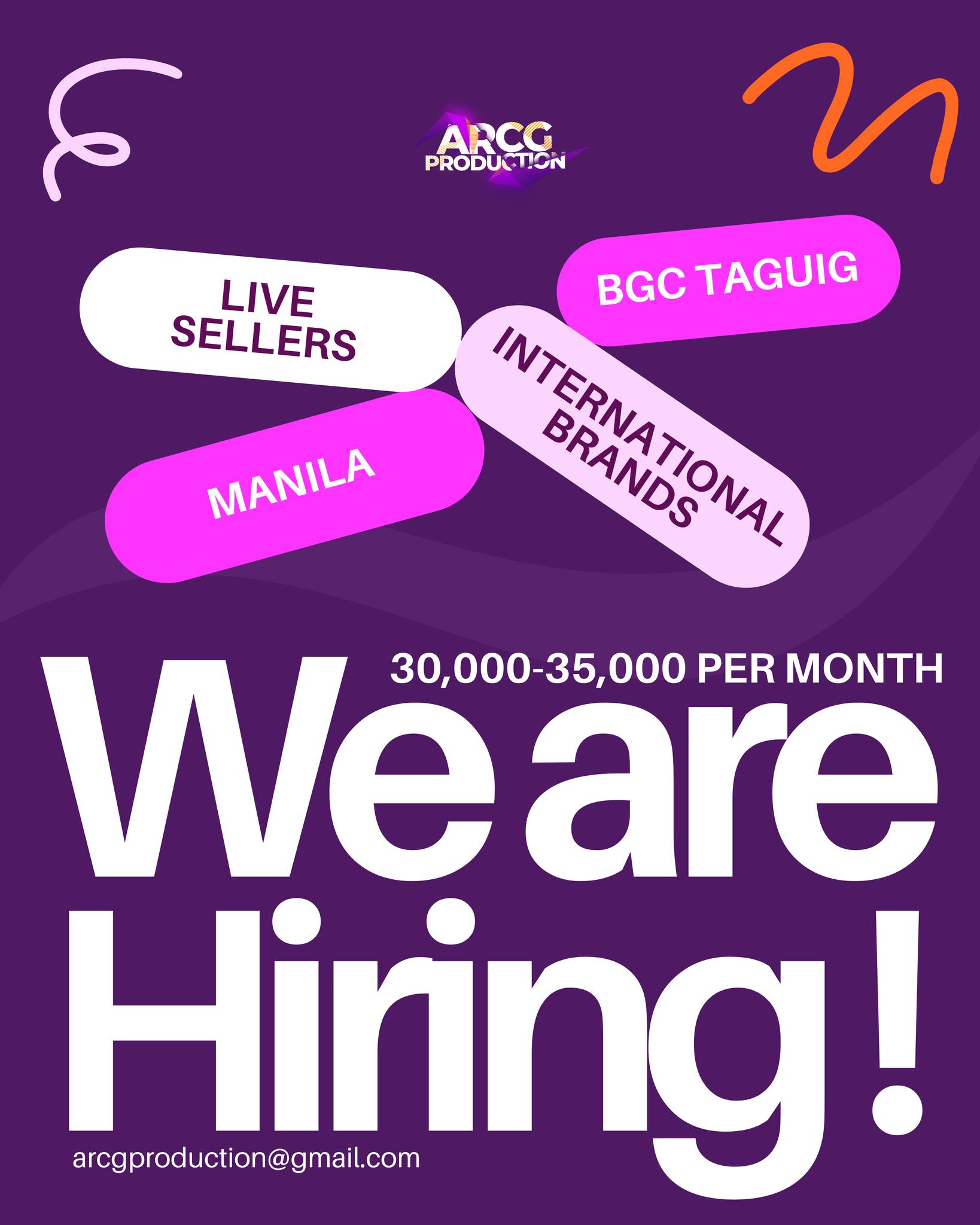 ARCG - 📣 NOW HIRING: LIVE SELLERS! 📍 Location: BGC TAGUIG & San Miguel ...