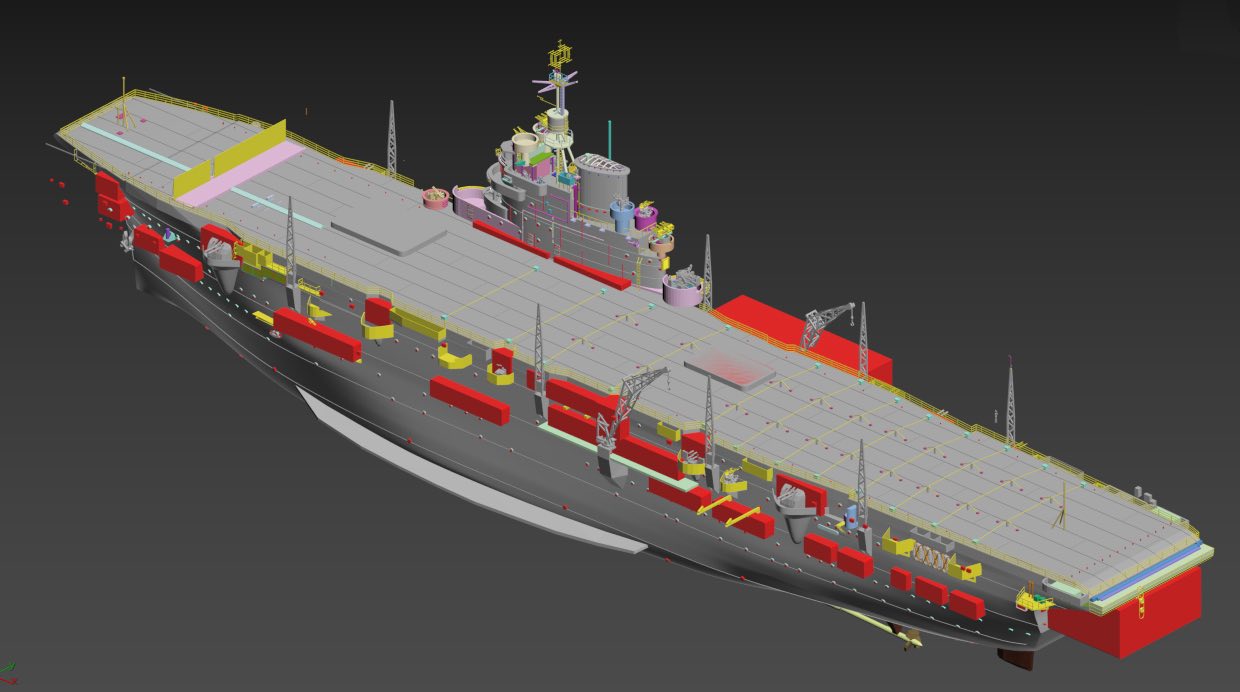 Triumph Model 1/700 HMS Unicorn Accurately recreates the unique