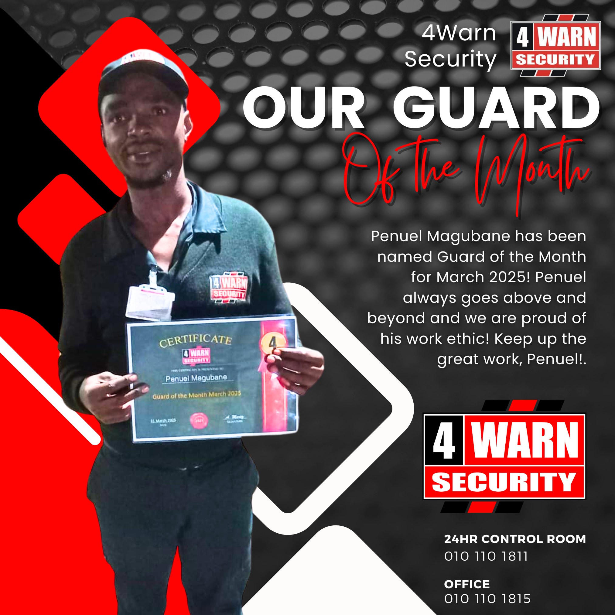 4WARN - 🌟 Congratulations to Penuel Magubane! 🌟 Penuel has been named ...