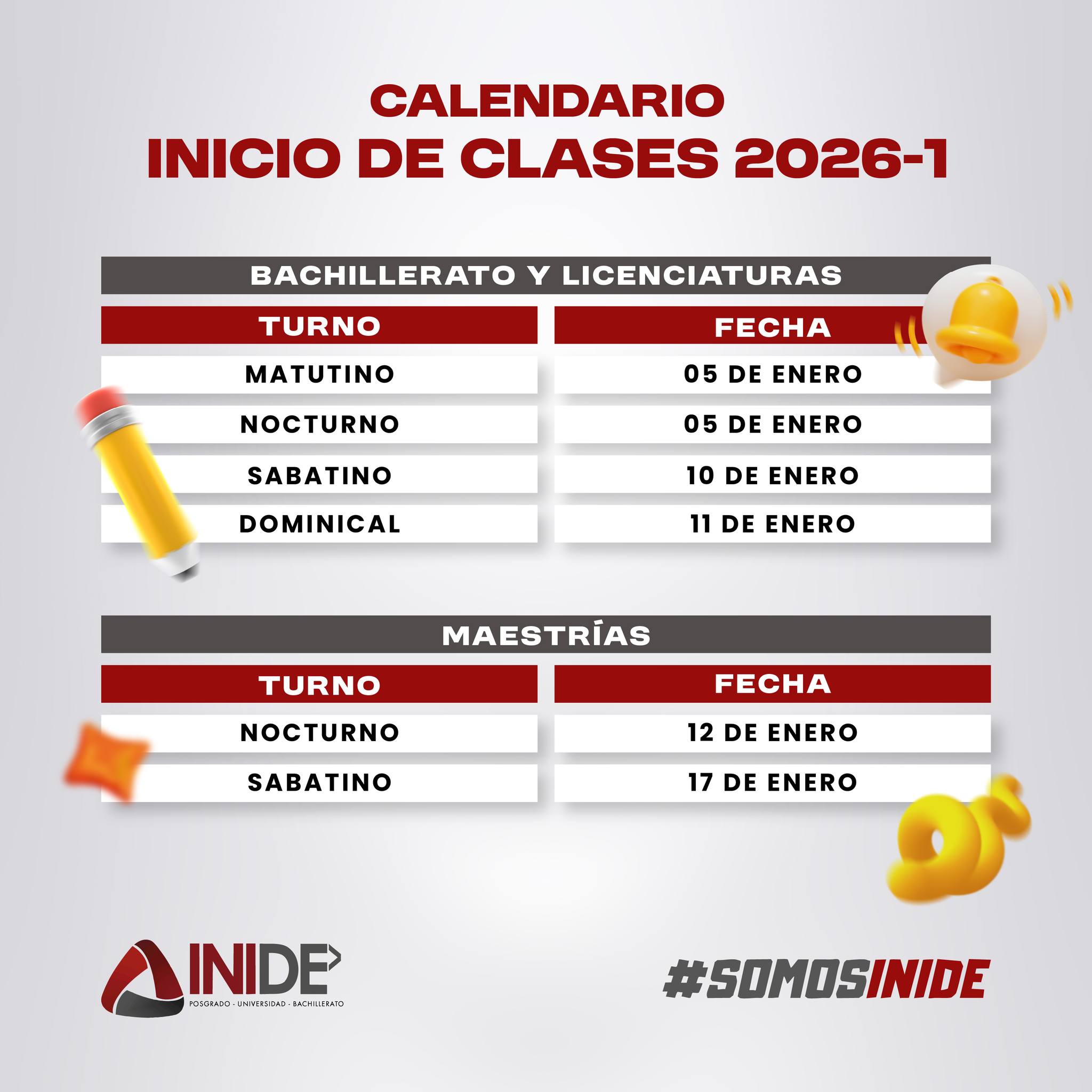 INIDE - 📅 ¡Todo listo para iniciar este nuevo ciclo! Les compartimos el ...